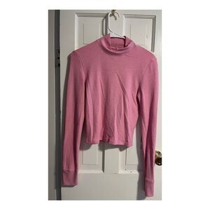 American Eagle Outfitters Pink Long-Sleeve Mock Neck Top